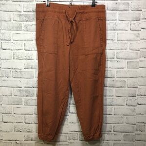 Womens Casual Drawstring Pants - Rust